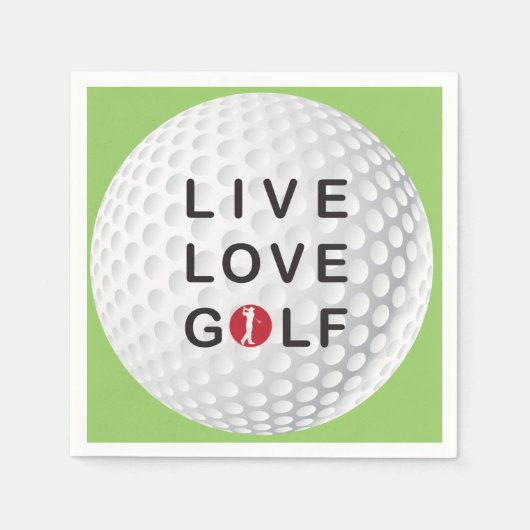 Live-Liebe-Golf-Servietten Serviette (Vorderseite)