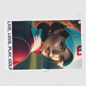 Live, Liebe, Golf spielen - Golfhandtuch (Horizontal)