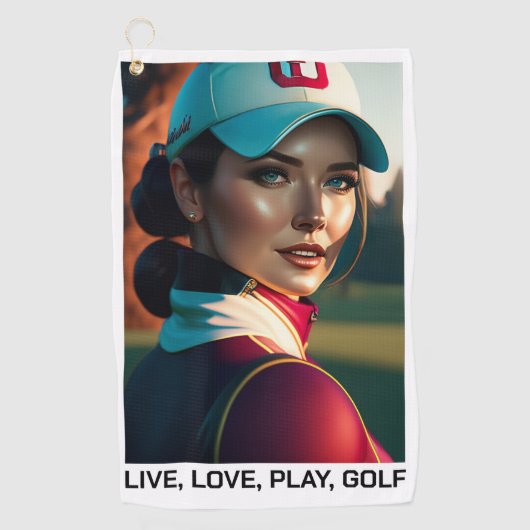 Live, Liebe, Golf spielen - Golfhandtuch (Vorderseite)