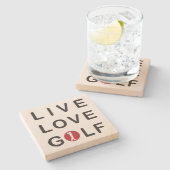 Live-Liebe Golf und Untersetzer aus Stein. (Seitenansicht)