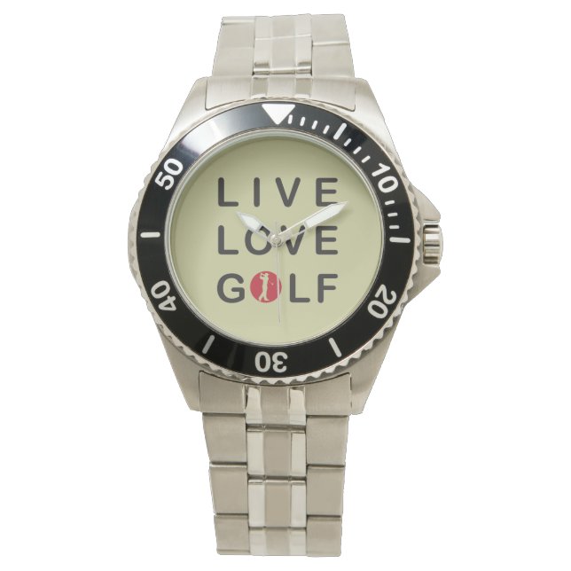 Live-Liebe-Golfuhr. Armbanduhr (Vorderseite)