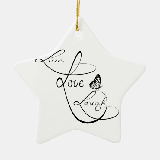 Live-Liebe Keramik Ornament (Vorne)
