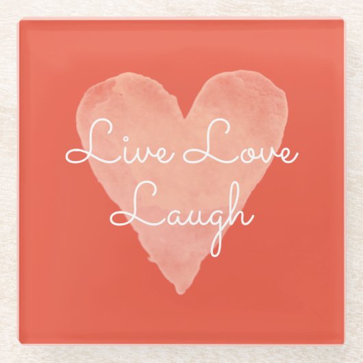 Live Liebe Lächeln niedlich romantisches Zitat Ora Glasuntersetzer (Vorderseite)