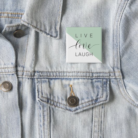 Live-Liebe Lächeln positive Motivation Mint Zitat Button (Beispiel)