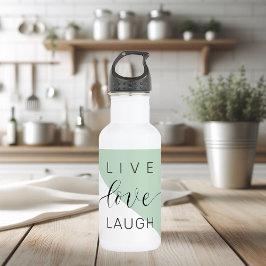 Live-Liebe Lächeln positive Motivation Mint Zitat Edelstahlflasche