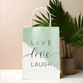 Live-Liebe Lächeln positive Motivation Mint Zitat Große Geschenktüte