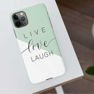 Live-Liebe Lächeln positive Motivation Mint Zitat iPhone 11Pro Max Hülle