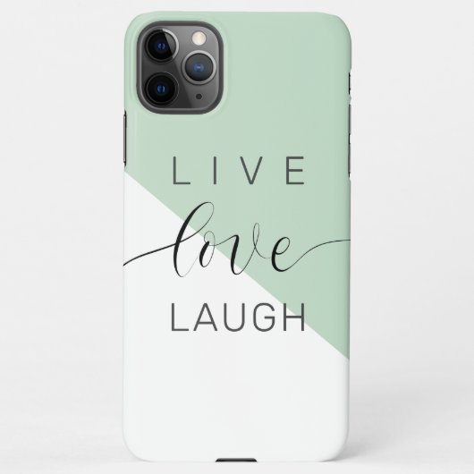 Live-Liebe Lächeln positive Motivation Mint Zitat iPhone Hülle (Rückseite)