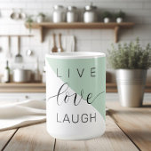 Live-Liebe Lächeln positive Motivation Mint Zitat Kaffeetasse