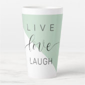 Live-Liebe Lächeln positive Motivation Mint Zitat Milchtasse (Vorderseite)