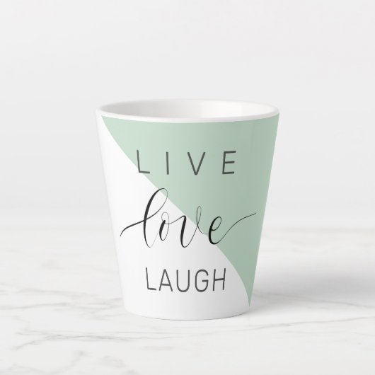Live-Liebe Lächeln positive Motivation Mint Zitat Milchtasse (Vorderseite)