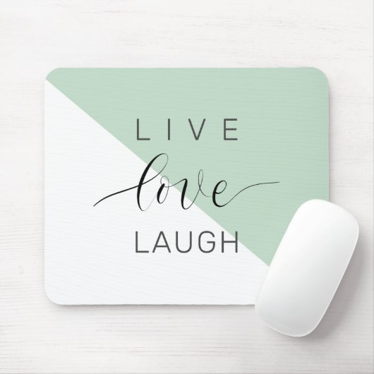 Live-Liebe Lächeln positive Motivation Mint Zitat Mousepad (Mit Mouse)