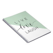 Live-Liebe Lächeln positive Motivation Mint Zitat Notizblock (Rechte Seite)