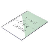 Live-Liebe Lächeln positive Motivation Mint Zitat Notizblock (Linke Seite)