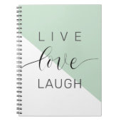 Live-Liebe Lächeln positive Motivation Mint Zitat Notizblock (Vorderseite)