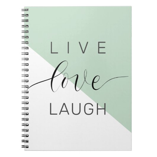 Live-Liebe Lächeln positive Motivation Mint Zitat Notizblock (Vorderseite)
