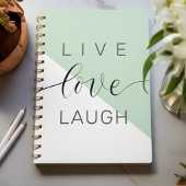 Live-Liebe Lächeln positive Motivation Mint Zitat Notizblock