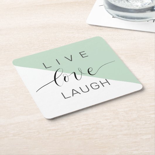 Live-Liebe Lächeln positive Motivation Mint Zitat Rechteckiger Pappuntersetzer (angewinkelt)