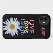 Live-Liebe Lächeln Spaß farbenfroh schwarz Case-Mate iPhone Hülle (Rückseite (Horizontal))