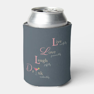 Live-Liebe Lächeln und Drink-Cocktail Dosenkühler