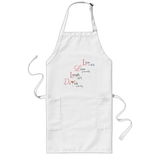 Live-Liebe Lächeln und Drink-Cocktail Lange Schürze (Vorne)