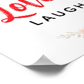 Live Liebe Lachen Florale Typografie Poster (Ecke)
