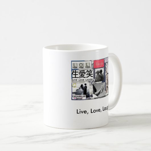 Live, Liebe, Lachen Kaffeetasse (VorderseiteRechts)