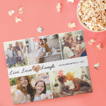 Live Liebe & Lachen Moderne Familienfotografie Col Puzzle<br><div class="desc">Ein unvergessliches und personalisiertes Familienjigsaw-Puzzle,  um Ihre speziellen Erinnerungen zu zeigen und zu schätzen. Unser Design zeichnet sich durch ein einfaches Zusammenspiel von Foto und 5 Foto Design aus. Live,  Liebe & Laugh ist in einem Schriftart mit Pinselskripten entworfen. Personalisieren Sie Ihre persönlichen Daten mit dem Namen Ihrer Familie.</div>