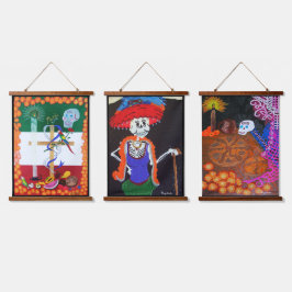 Live-Liebe lachen Spaß Wandteppich Mit Holzrahmen