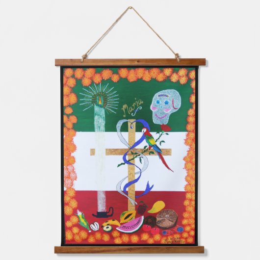 Live-Liebe lachen Spaß Wandteppich Mit Holzrahmen (Vorderseite)