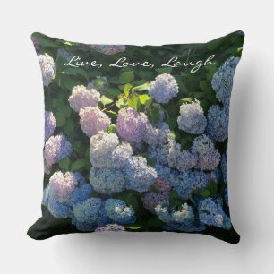 Live, Liebe, Lachenhydrangea-Hütten-Dekor-Kissen Kissen