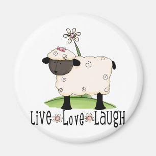 Live--Liebe-Lachenschafe Magnet