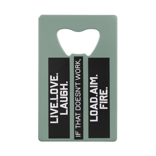 Live-Liebe Lachladen Ziel Brandgrafik Geldbeutel Flaschenöffner (Vorderseite)