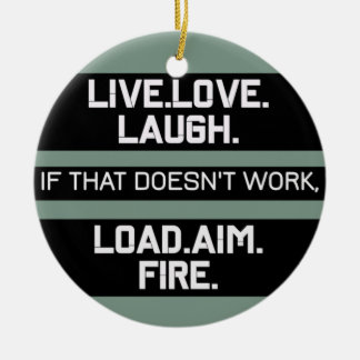 Live-Liebe Lachladen Ziel Brandgrafik Keramik Ornament