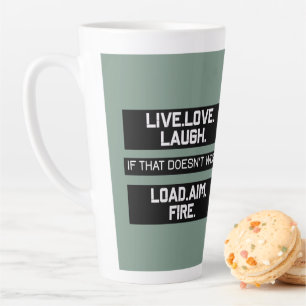 Live-Liebe Lachladen Ziel Brandgrafik Milchtasse