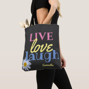 Live-Liebe Lachspass in Schwarz Tasche