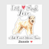 Live-Liebe lacht ein Wheaten Vinyl Sticker (Blatt)