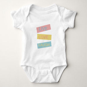 Live-Liebe lacht motivierend Grafikdesign Baby Strampler