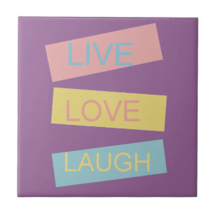 Live-Liebe lacht motivierend Grafikdesign Fliese