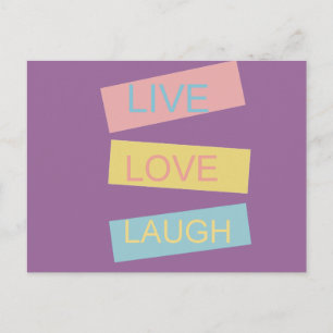 Live-Liebe lacht motivierend Grafikdesign Postkarte