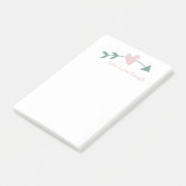 Live-Liebe lacht Post-It-Notes mit Herz und Pfeil Post-it Klebezettel (angewinkelt)