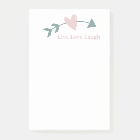 Live-Liebe lacht Post-It-Notes mit Herz und Pfeil Post-it Klebezettel (Vorderseite)