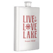 Live Liebe Lake - Wasserschiff Nautical Valentinst Flachmann (Rechts)