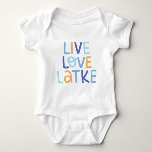 Live-Liebe Latke Hanukkah Design Baby Strampler (Vorderseite)