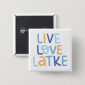 Live-Liebe Latke Hanukkah Design Button (Vorne & Hinten)