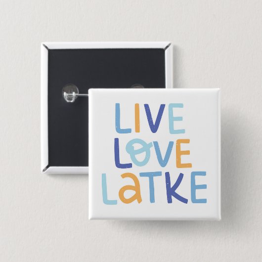 Live-Liebe Latke Hanukkah Design Button (Vorne & Hinten)