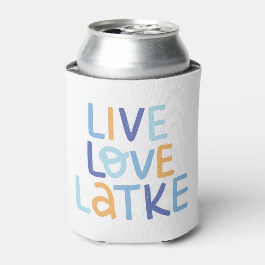 Live-Liebe Latke Hanukkah Design Dosenkühler (Kanne Vorderseite)