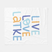 Live-Liebe Latke Hanukkah Design Fleecedecke (Vorderseite (Horizontal))
