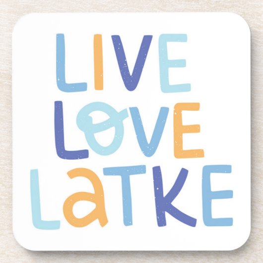 Live-Liebe Latke Hanukkah Design Getränkeuntersetzer (Vorderseite)