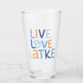 Live-Liebe Latke Hanukkah Design Glas (Vorderseite)